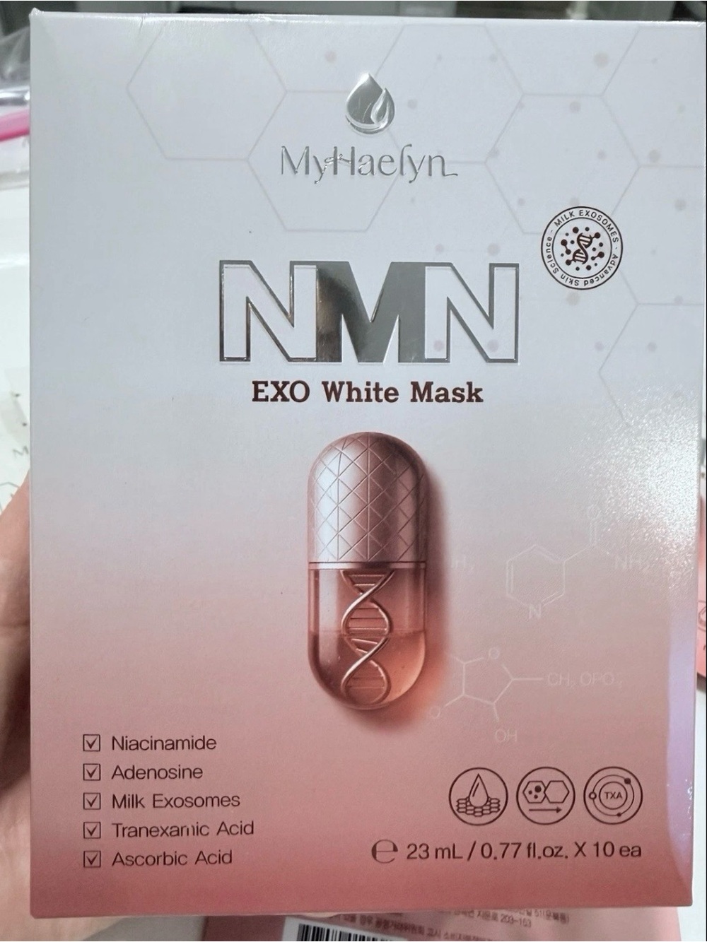 MyHaelyn NMN EXO White Mask 10pcs Hydrating Korean Sheet Mask